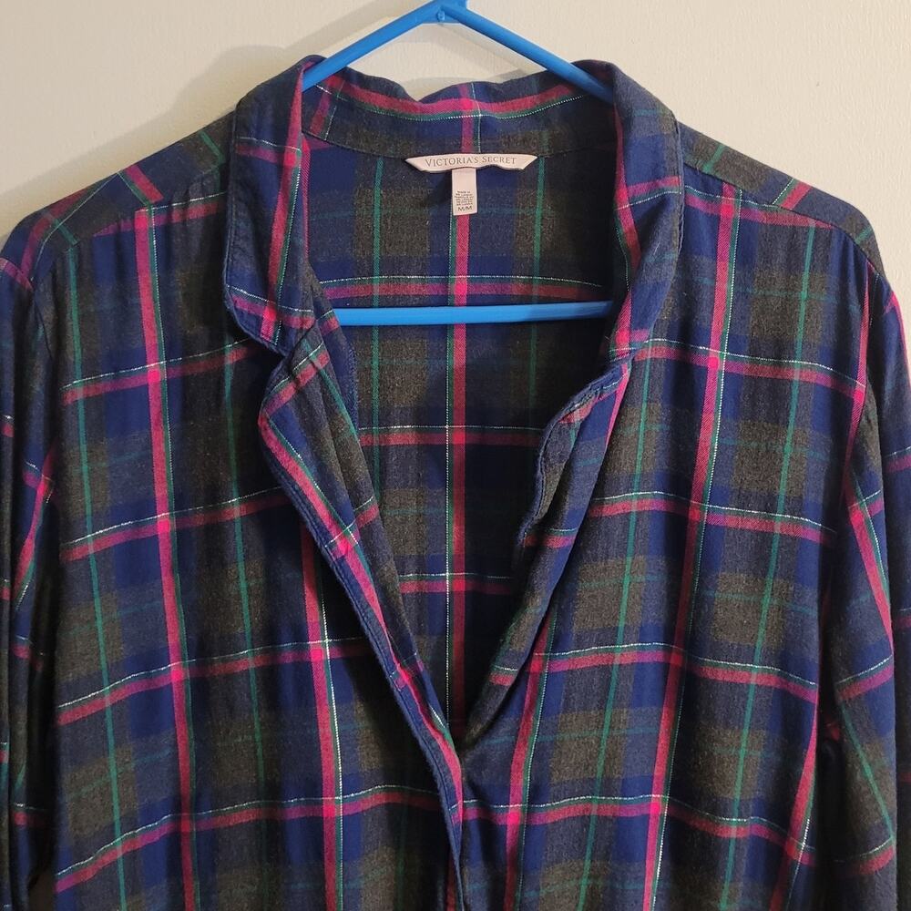 Victorias Secret Plaid Romper Sleepwear Cozycore Loungewear Fall Medium - Picture 10 of 15